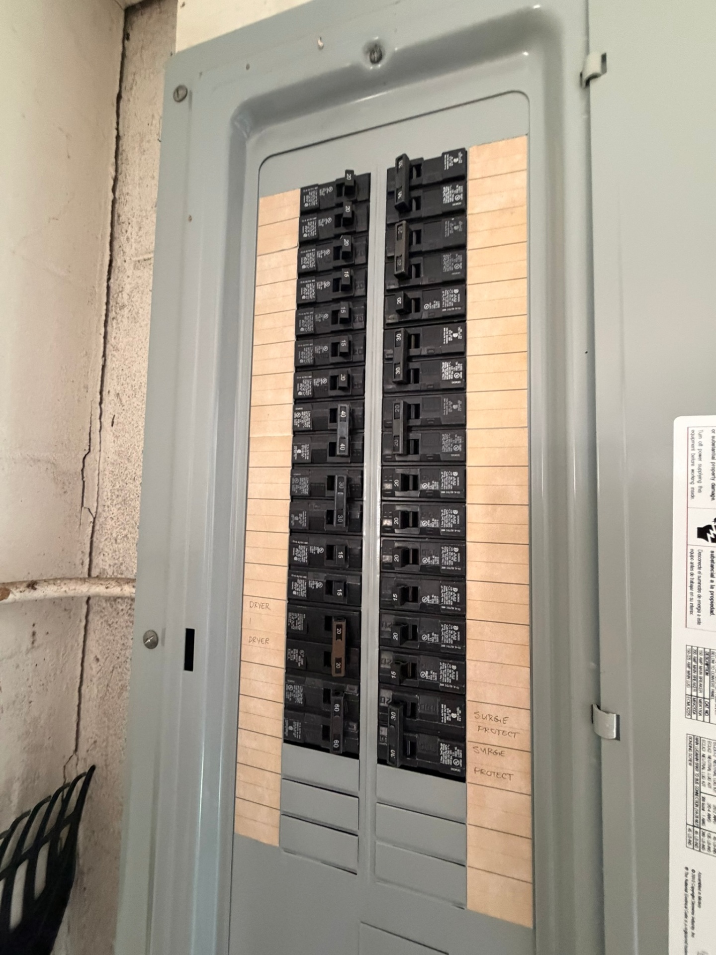 Electrical panel โ breakers โ Palma Sola off-market listing photo 47